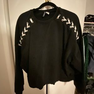 Lace Up Crewneck